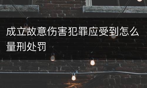 成立故意伤害犯罪应受到怎么量刑处罚