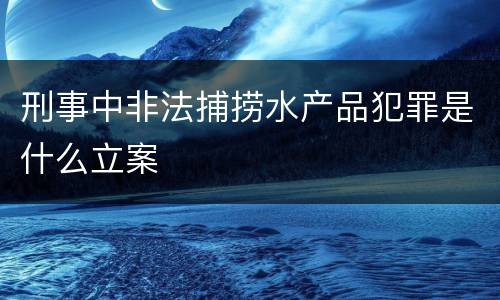 刑事中非法捕捞水产品犯罪是什么立案