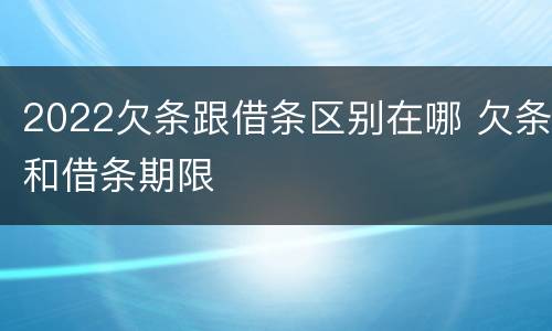 2022欠条跟借条区别在哪 欠条和借条期限
