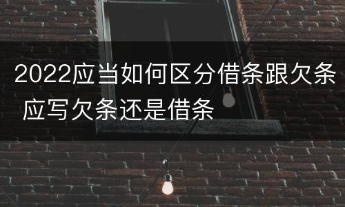2022应当如何区分借条跟欠条 应写欠条还是借条