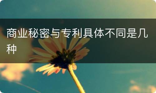 商业秘密与专利具体不同是几种