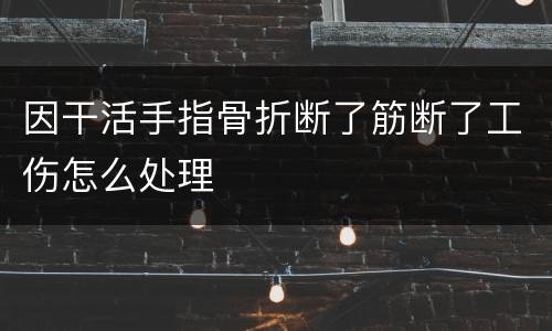 因干活手指骨折断了筋断了工伤怎么处理