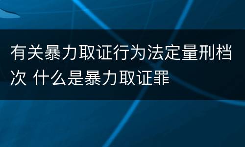 有关暴力取证行为法定量刑档次 什么是暴力取证罪