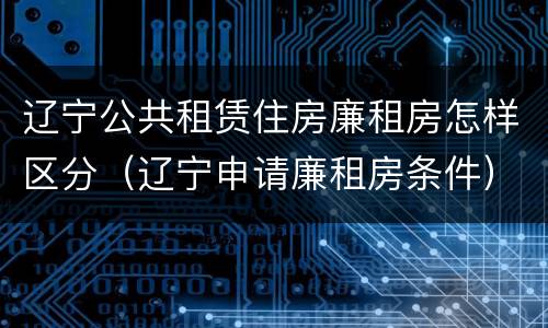 辽宁公共租赁住房廉租房怎样区分（辽宁申请廉租房条件）