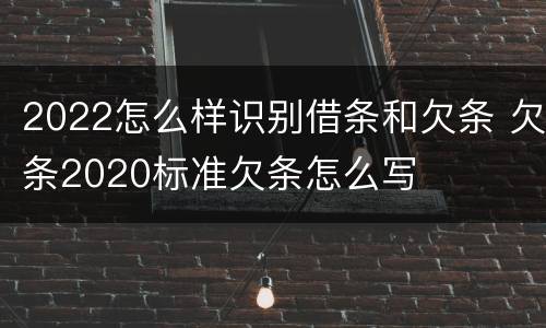 2022怎么样识别借条和欠条 欠条2020标准欠条怎么写