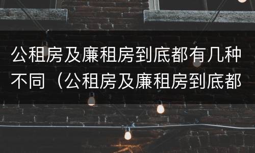 公租房及廉租房到底都有几种不同（公租房及廉租房到底都有几种不同颜色）