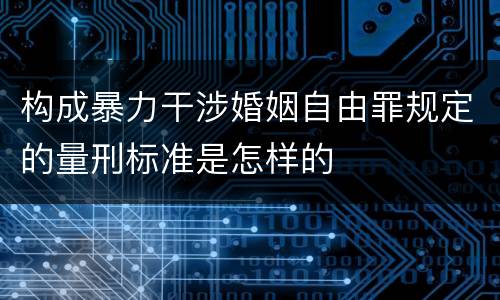 构成暴力干涉婚姻自由罪规定的量刑标准是怎样的