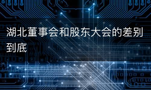 湖北董事会和股东大会的差别到底