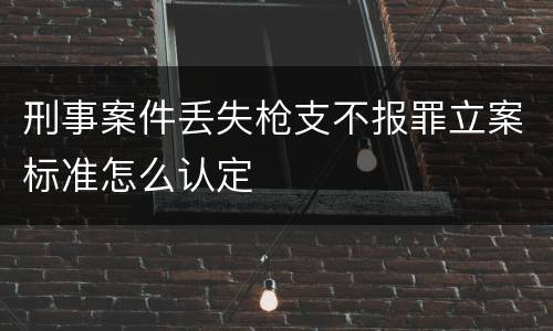 刑事案件丢失枪支不报罪立案标准怎么认定