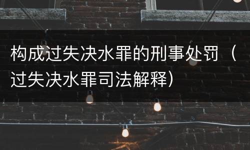 构成过失决水罪的刑事处罚（过失决水罪司法解释）