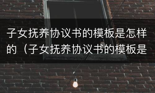 子女抚养协议书的模板是怎样的（子女抚养协议书的模板是怎样的格式）