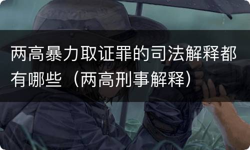 两高暴力取证罪的司法解释都有哪些（两高刑事解释）