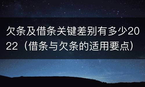 欠条及借条关键差别有多少2022（借条与欠条的适用要点）