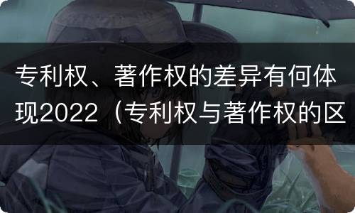 专利权、著作权的差异有何体现2022（专利权与著作权的区别与联系）