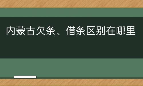 内蒙古欠条、借条区别在哪里