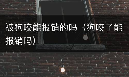 被狗咬能报销的吗（狗咬了能报销吗）