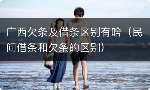 广西欠条及借条区别有啥(民间借条和欠条的区别)