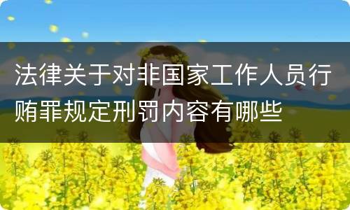 法律关于对非国家工作人员行贿罪规定刑罚内容有哪些
