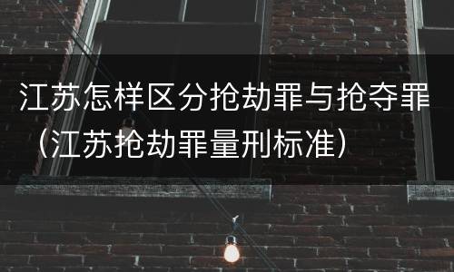江苏怎样区分抢劫罪与抢夺罪（江苏抢劫罪量刑标准）
