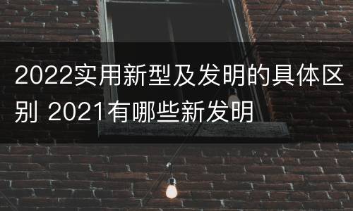 2022实用新型及发明的具体区别 2021有哪些新发明