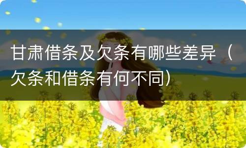 甘肃借条及欠条有哪些差异（欠条和借条有何不同）