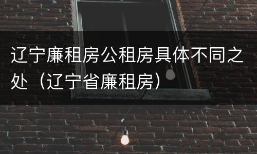 辽宁廉租房公租房具体不同之处（辽宁省廉租房）