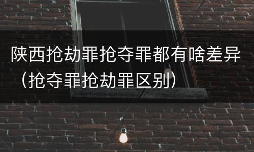 陕西抢劫罪抢夺罪都有啥差异（抢夺罪抢劫罪区别）