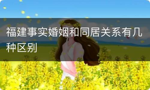 福建事实婚姻和同居关系有几种区别