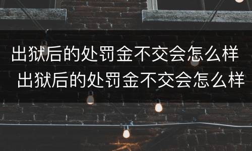出狱后的处罚金不交会怎么样 出狱后的处罚金不交会怎么样吗