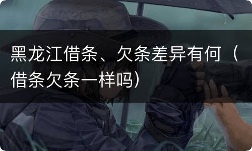 黑龙江借条、欠条差异有何（借条欠条一样吗）