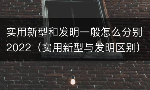 实用新型和发明一般怎么分别2022（实用新型与发明区别）