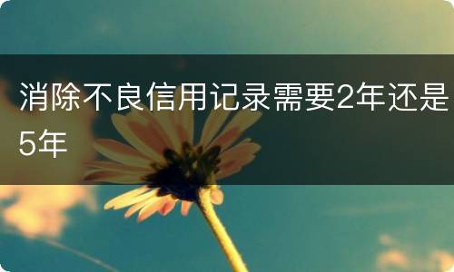 消除不良信用记录需要2年还是5年