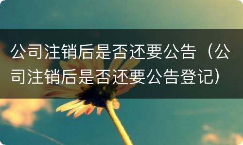 公司注销后是否还要公告（公司注销后是否还要公告登记）