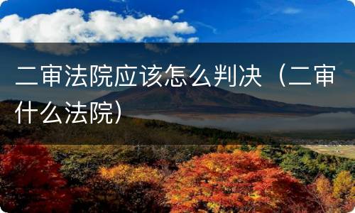 二审法院应该怎么判决（二审什么法院）