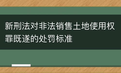 新刑法对非法销售土地使用权罪既遂的处罚标准