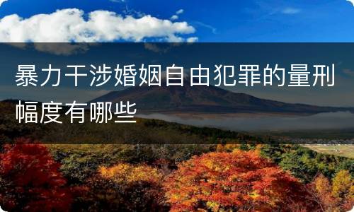 暴力干涉婚姻自由犯罪的量刑幅度有哪些