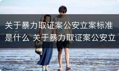 关于暴力取证案公安立案标准是什么 关于暴力取证案公安立案标准是什么规定