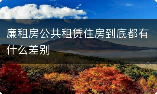 廉租房公共租赁住房到底都有什么差别