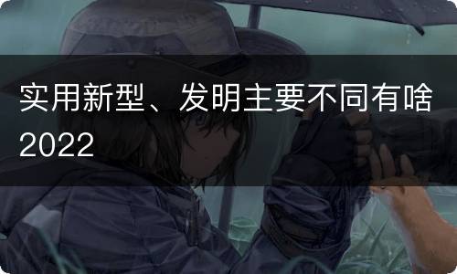 实用新型、发明主要不同有啥2022