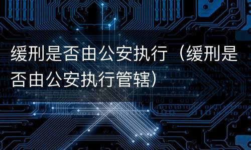 缓刑是否由公安执行（缓刑是否由公安执行管辖）
