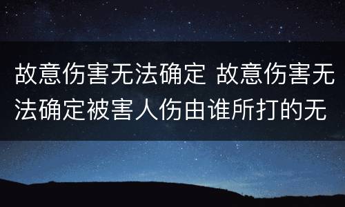 故意伤害无法确定 故意伤害无法确定被害人伤由谁所打的无罪辩护思路