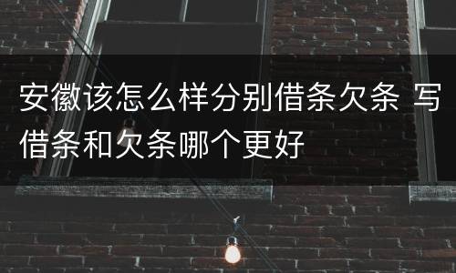 安徽该怎么样分别借条欠条 写借条和欠条哪个更好