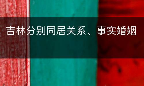 吉林分别同居关系、事实婚姻