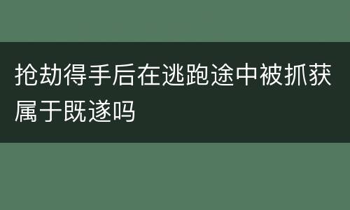 抢劫得手后在逃跑途中被抓获属于既遂吗