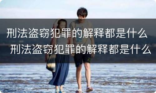 刑法盗窃犯罪的解释都是什么 刑法盗窃犯罪的解释都是什么规定