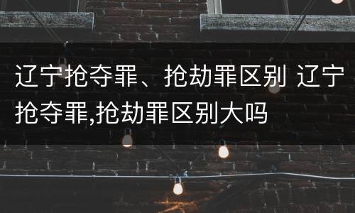 辽宁抢夺罪、抢劫罪区别 辽宁抢夺罪,抢劫罪区别大吗