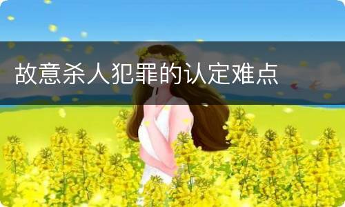 故意杀人犯罪的认定难点