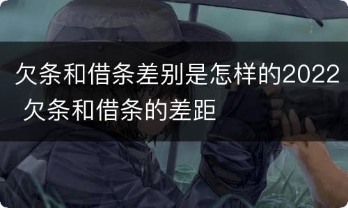 欠条和借条差别是怎样的2022 欠条和借条的差距