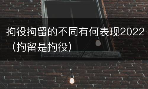 拘役拘留的不同有何表现2022（拘留是拘役）