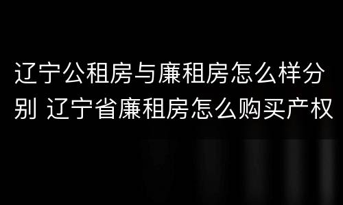 辽宁公租房与廉租房怎么样分别 辽宁省廉租房怎么购买产权